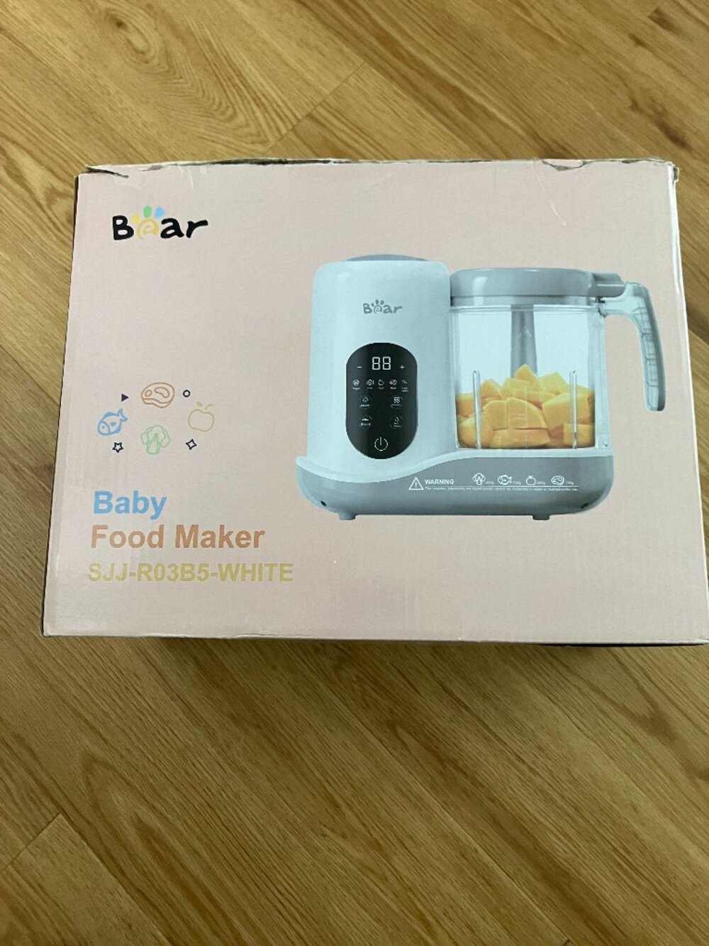 BEAR Baby Food Maker One Step Baby Food Processor Steamer Puree SJJ-R03B5-WHITE